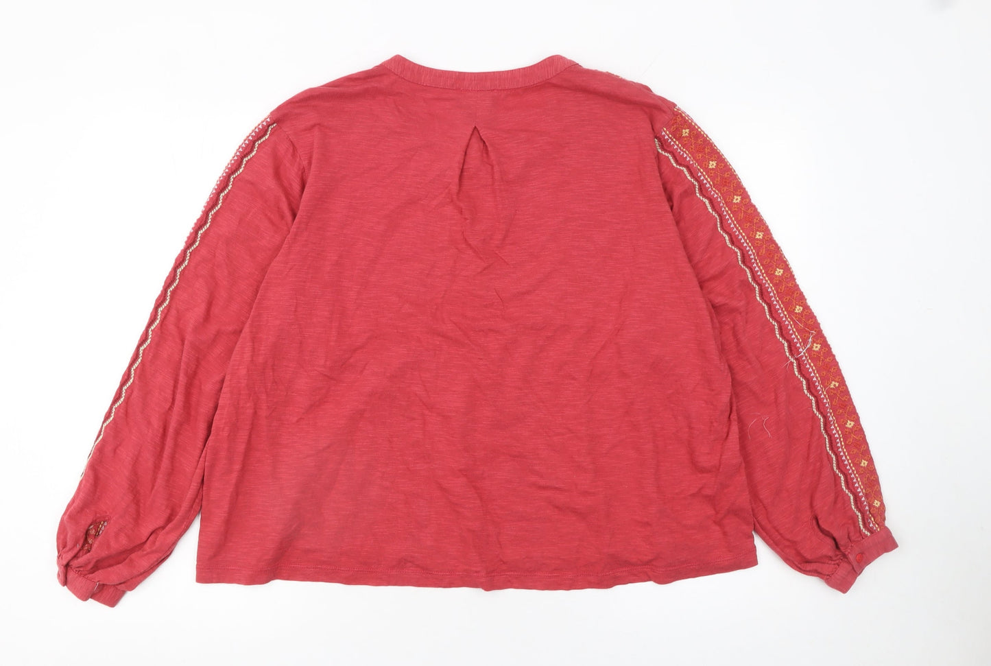 Womens UK Size 16 Burgs Red Bohemian Blouse