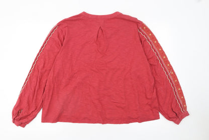 Womens UK Size 16 Burgs Red Bohemian Blouse