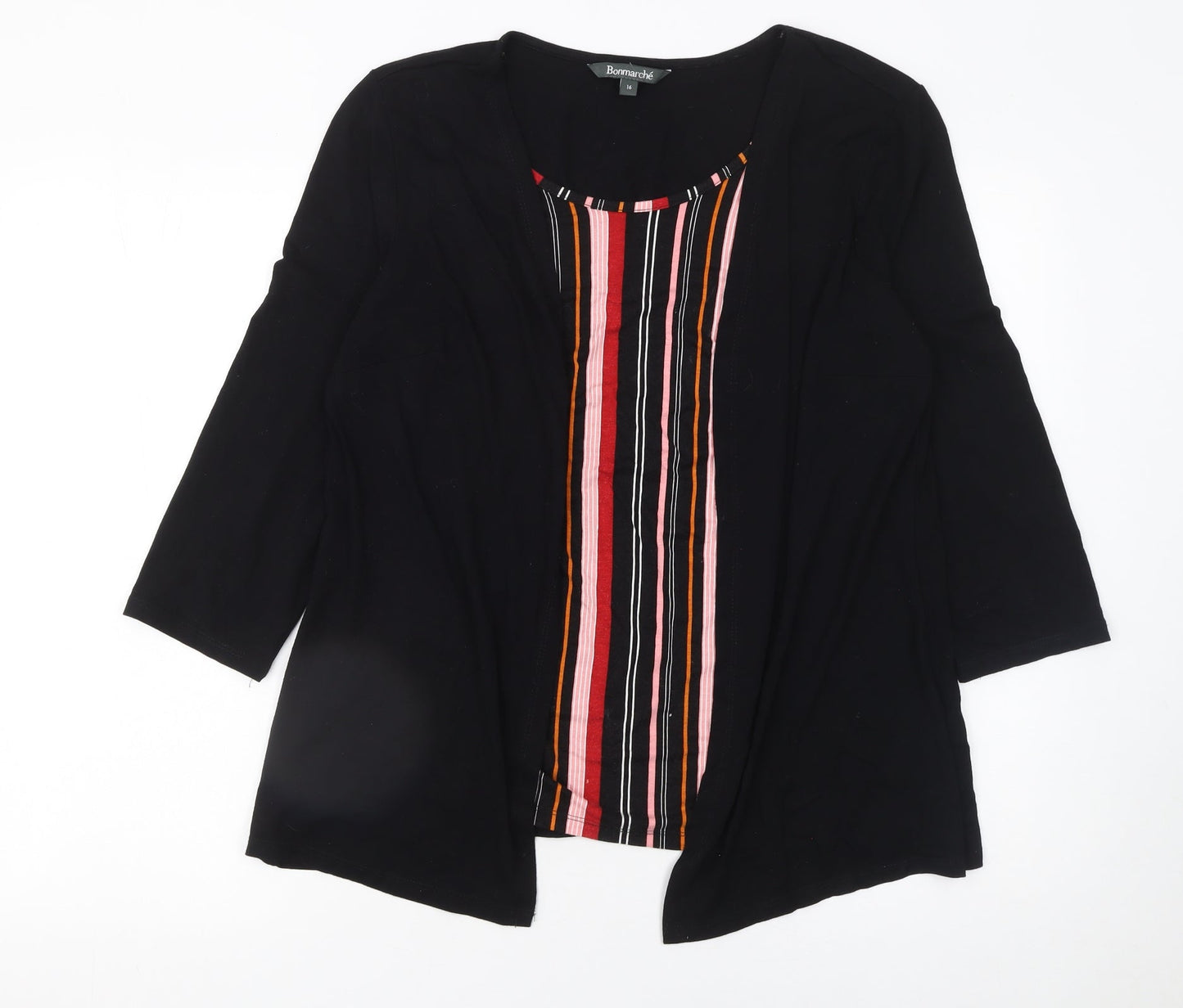 Womens UK Size 16 Bonmarché Black Tunic Blouse