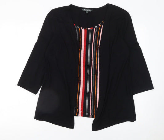 Womens UK Size 16 Bonmarché Black Tunic Blouse