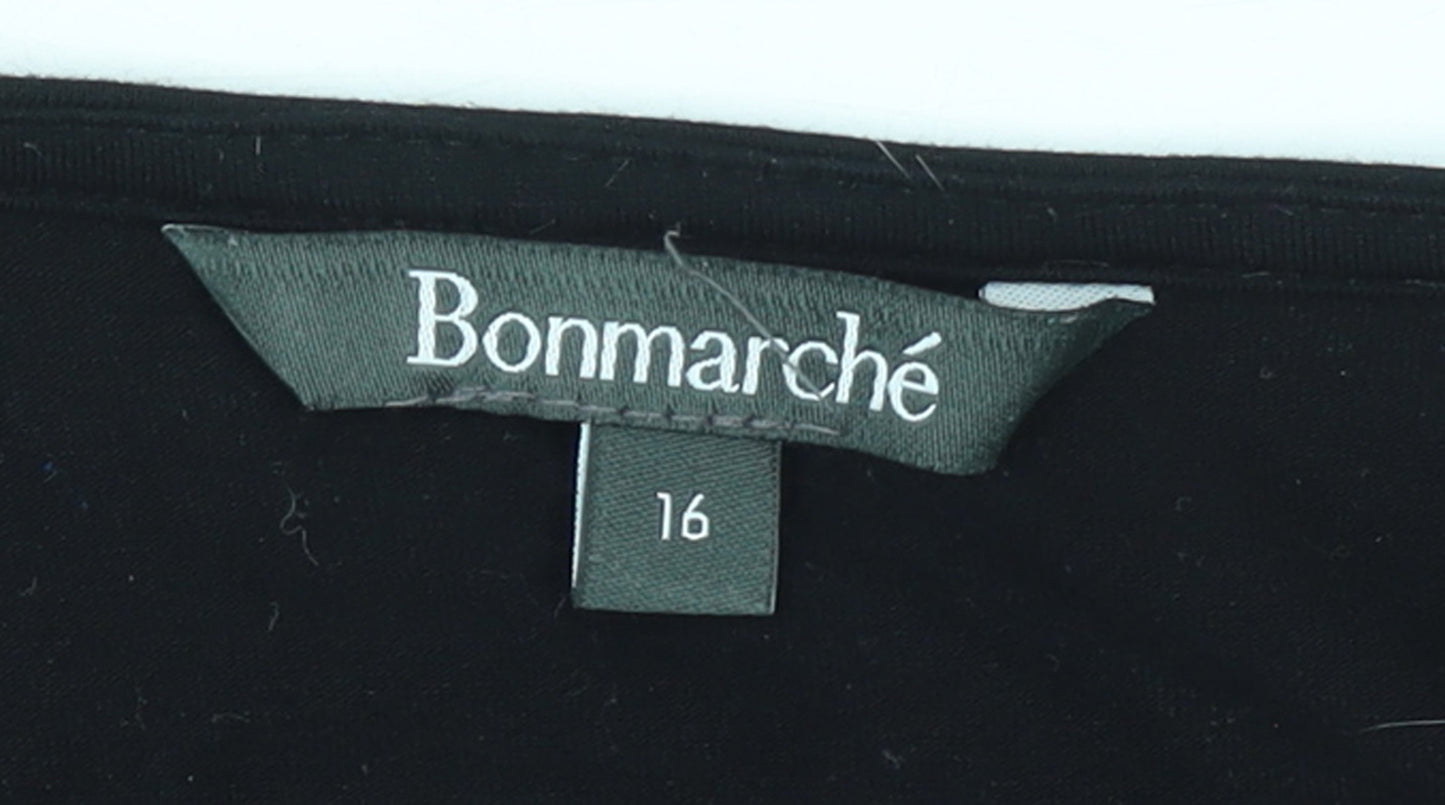 Womens UK Size 16 Bonmarché Black Tunic Blouse