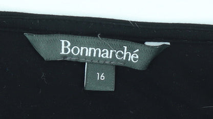 Womens UK Size 16 Bonmarché Black Tunic Blouse