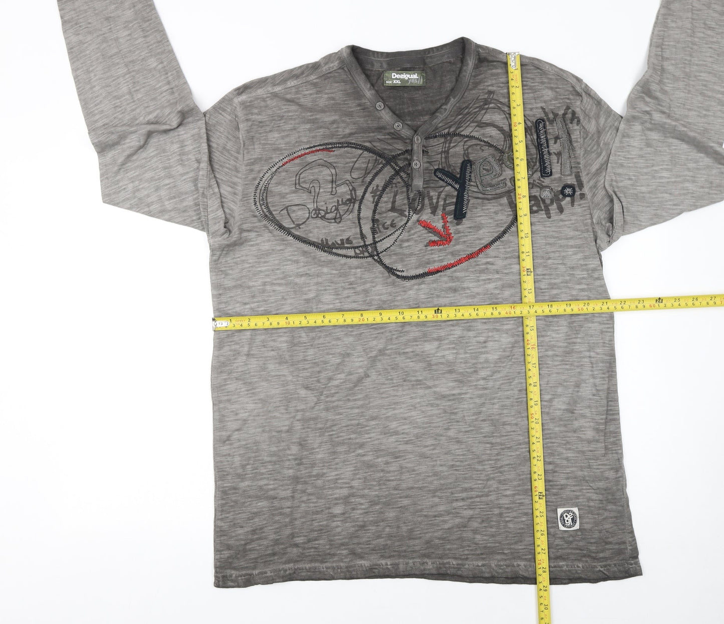 Mens UK Size 2XL Desigual Grey  T-Shirt