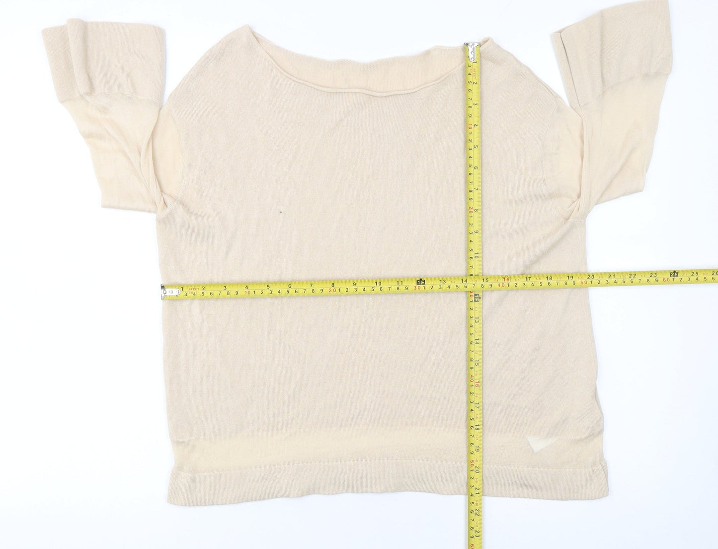 Womens UK Size M Hobbs Beige Pullover Jumper