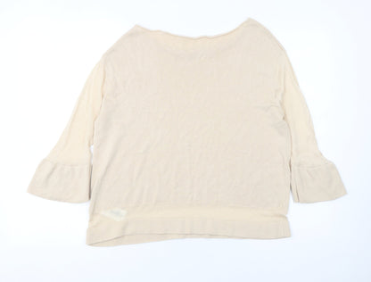 Womens UK Size M Hobbs Beige Pullover Jumper