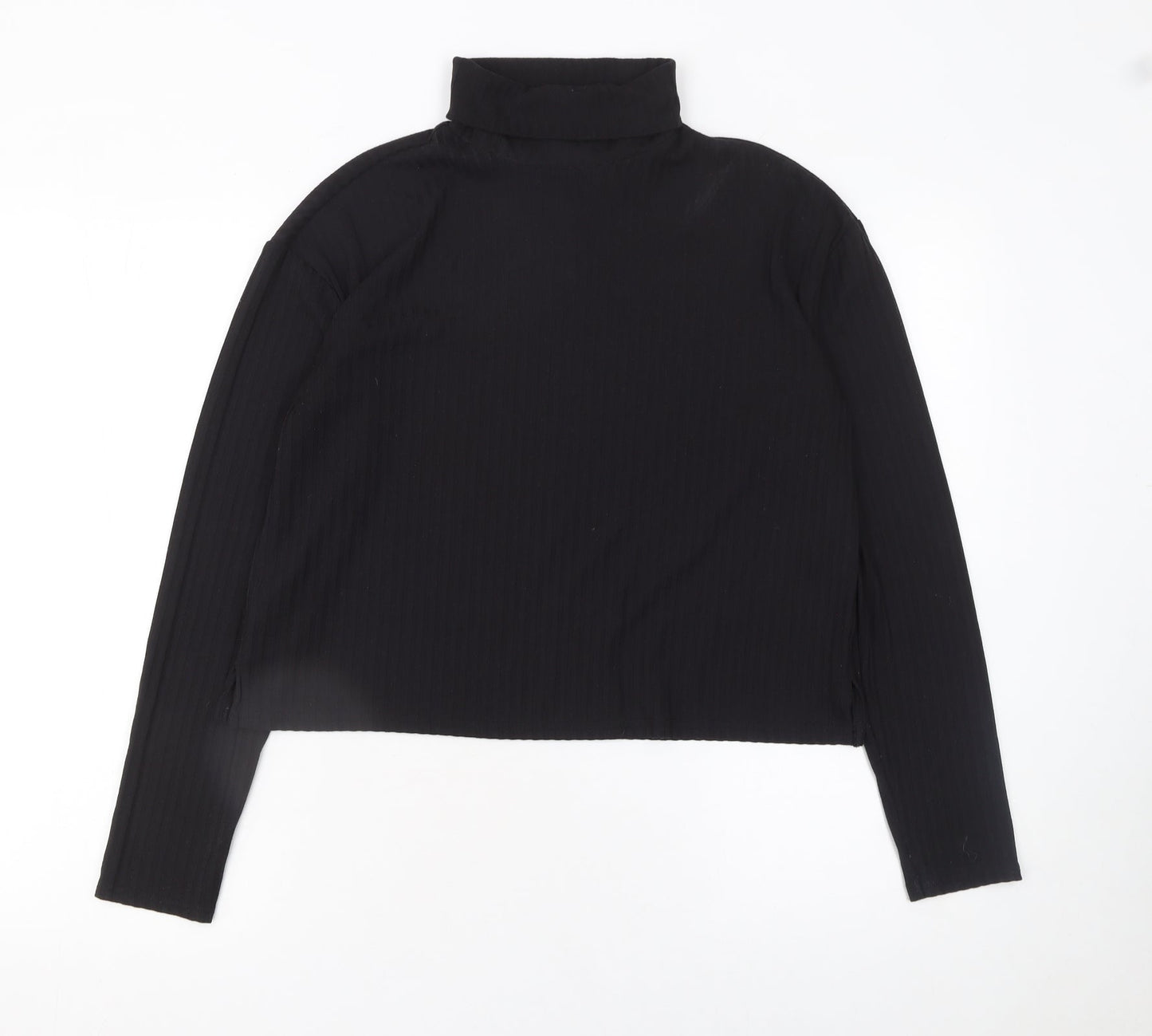 Womens UK Size 12 H&M Black Basic T-Shirt