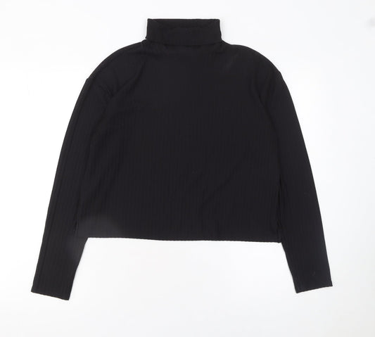 Womens UK Size 12 H&M Black Basic T-Shirt