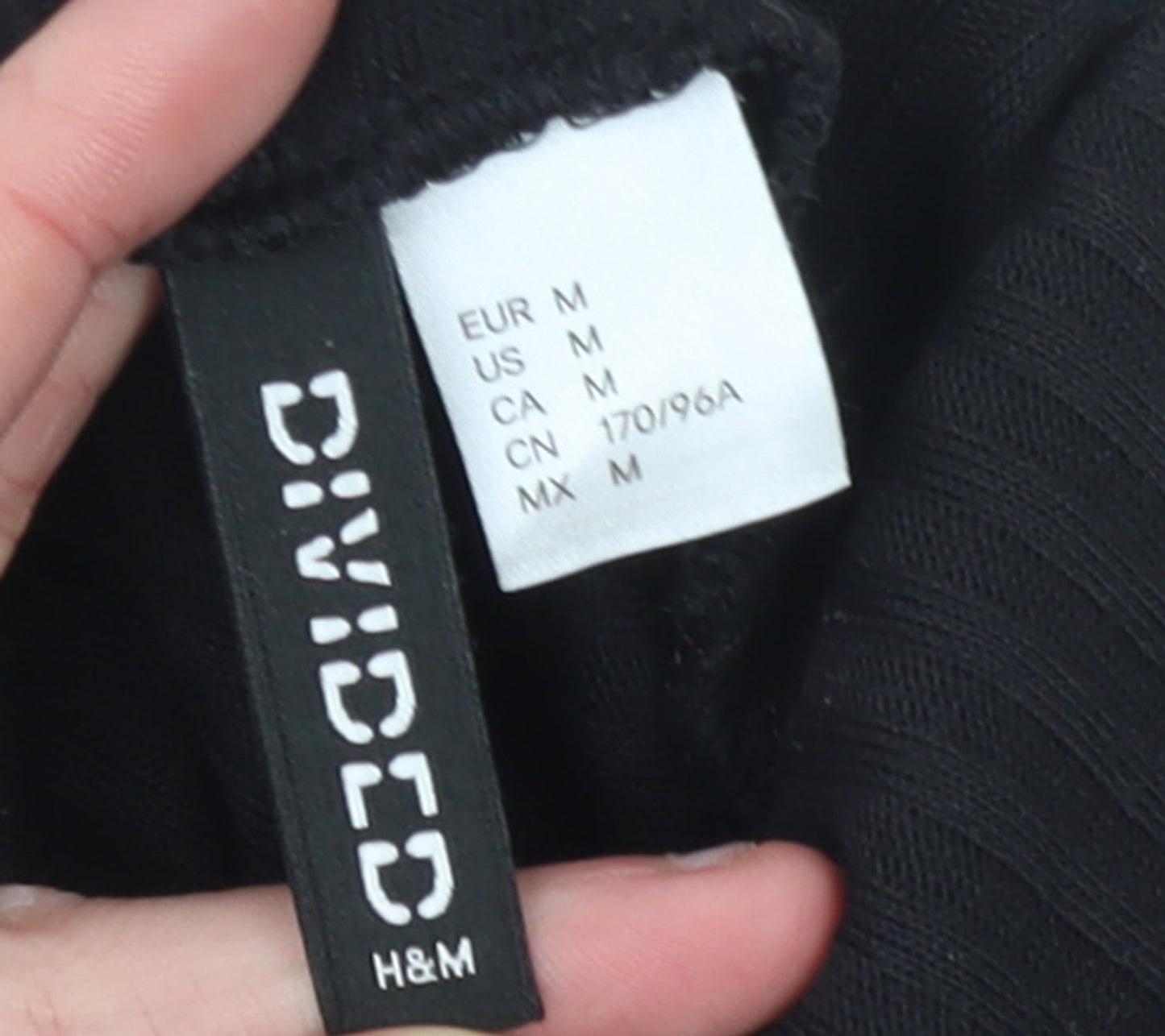 Womens UK Size 12 H&M Black Basic T-Shirt