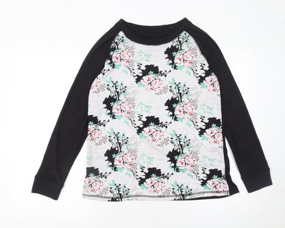 Womens UK Size 10 Peacocks Black Basic T-Shirt