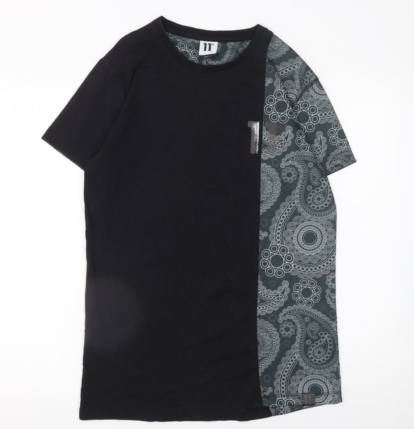 Mens UK Size S 11 degrees Black  T-Shirt