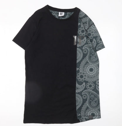 Mens UK Size S 11 degrees Black  T-Shirt