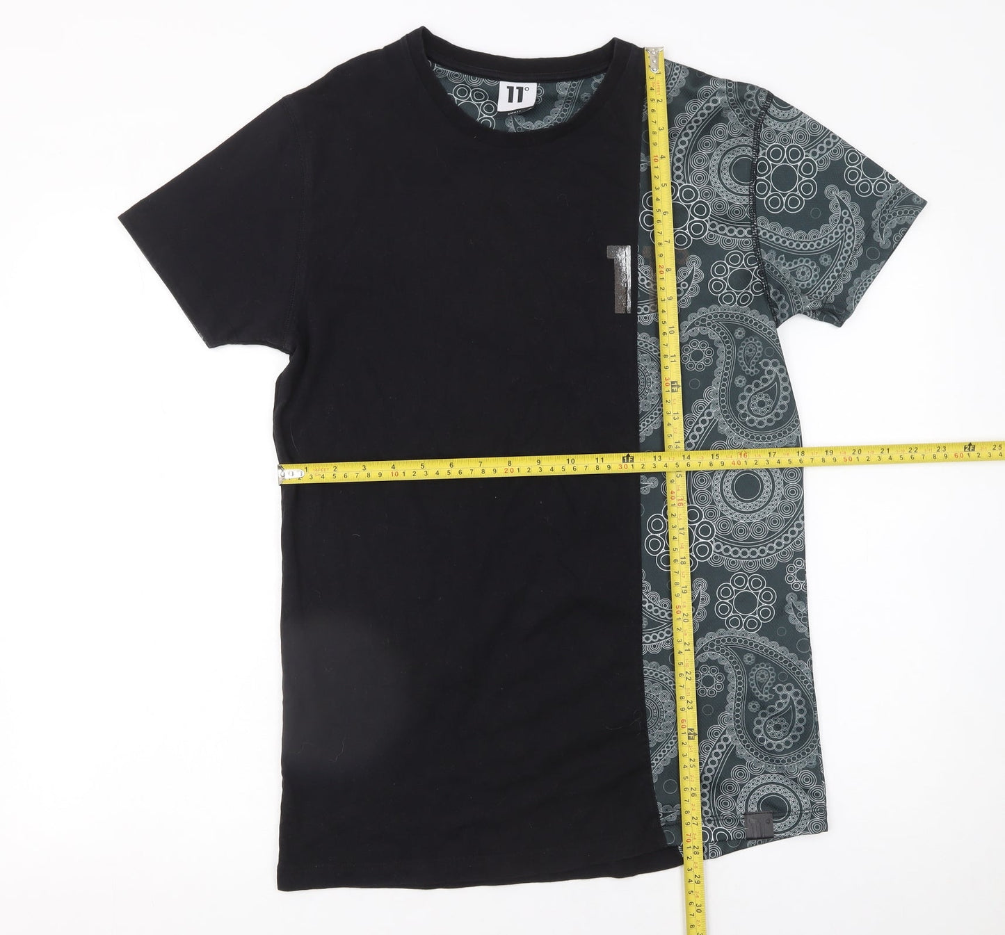 Mens UK Size S 11 degrees Black  T-Shirt
