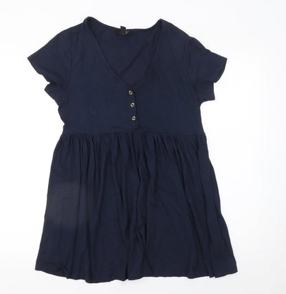 Womens UK Size 12 New Look Blue Tunic Blouse