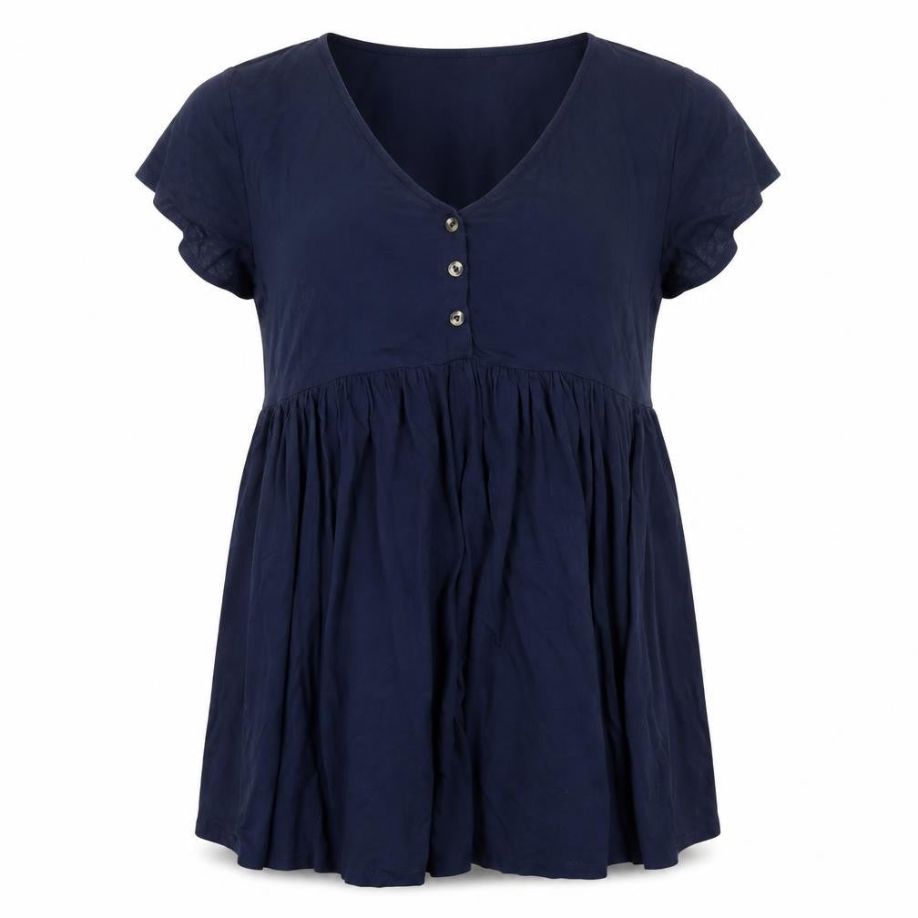 Womens UK Size 12 New Look Blue Tunic Blouse