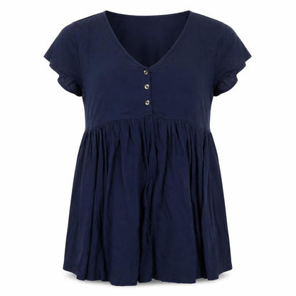 Womens UK Size 12 New Look Blue Tunic Blouse