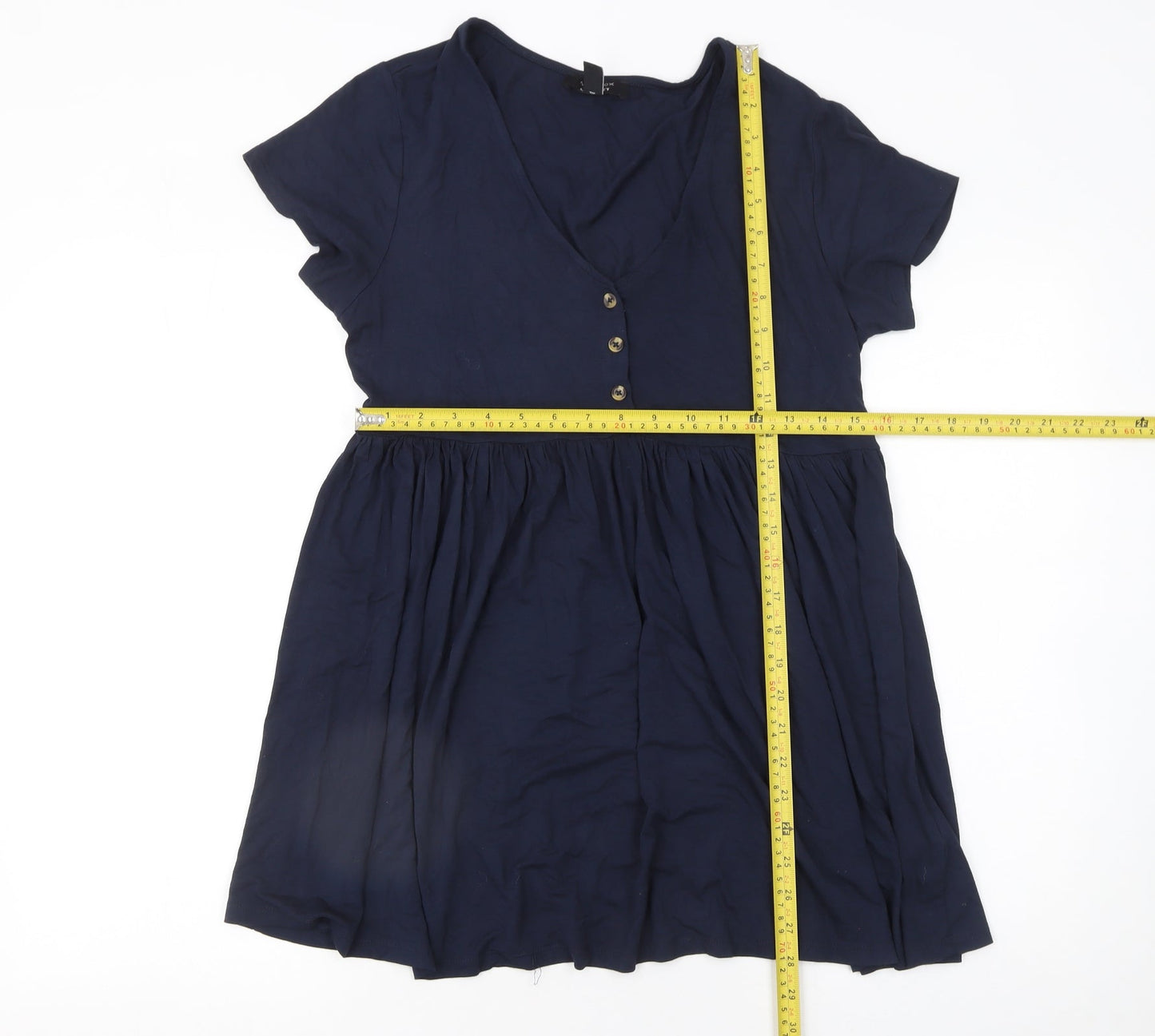 Womens UK Size 12 New Look Blue Tunic Blouse