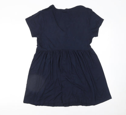 Womens UK Size 12 New Look Blue Tunic Blouse