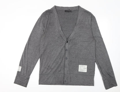 Mens UK Size L real words product Grey Cardigan Jumper