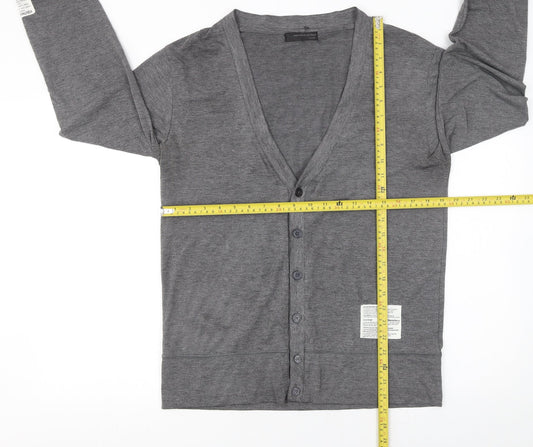 Mens UK Size L real words product Grey Cardigan Jumper