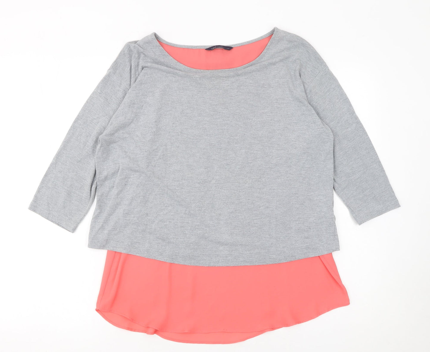 Womens UK Size 12 Marks and Spencer Grey Tunic Blouse