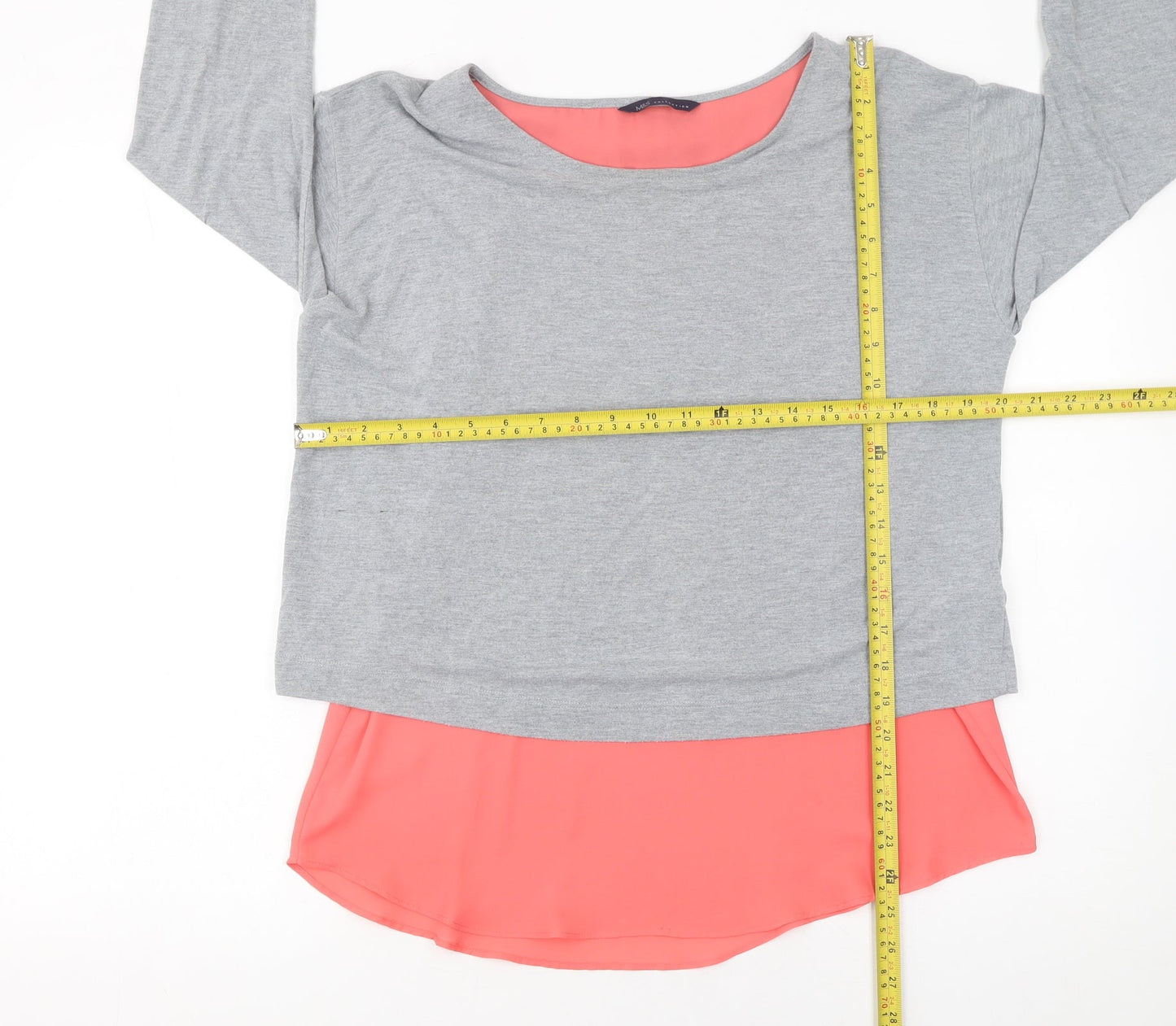 Womens UK Size 12 Marks and Spencer Grey Tunic Blouse