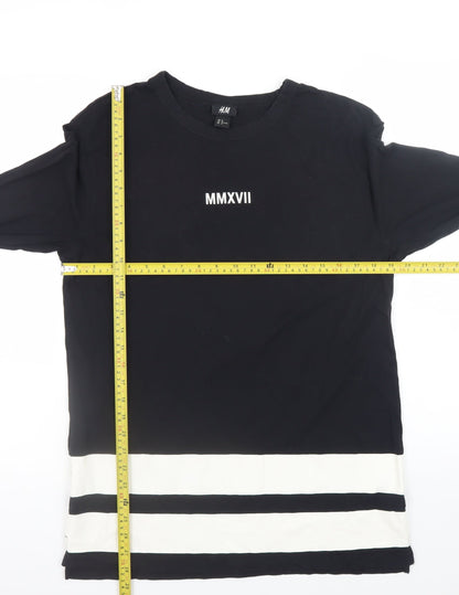 Mens UK Size M H&M Black  T-Shirt