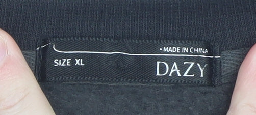 Mens UK Size XL DAZY Black Pullover Sweatshirt