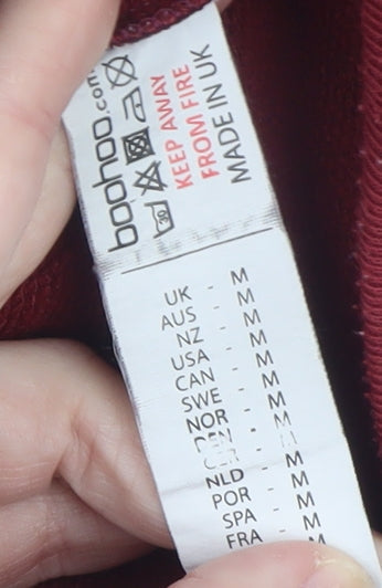 Womens UK Size M Boohoo Red Basic Jacket
