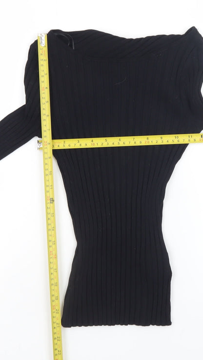 Womens UK Size XS H&M Black Basic Blouse