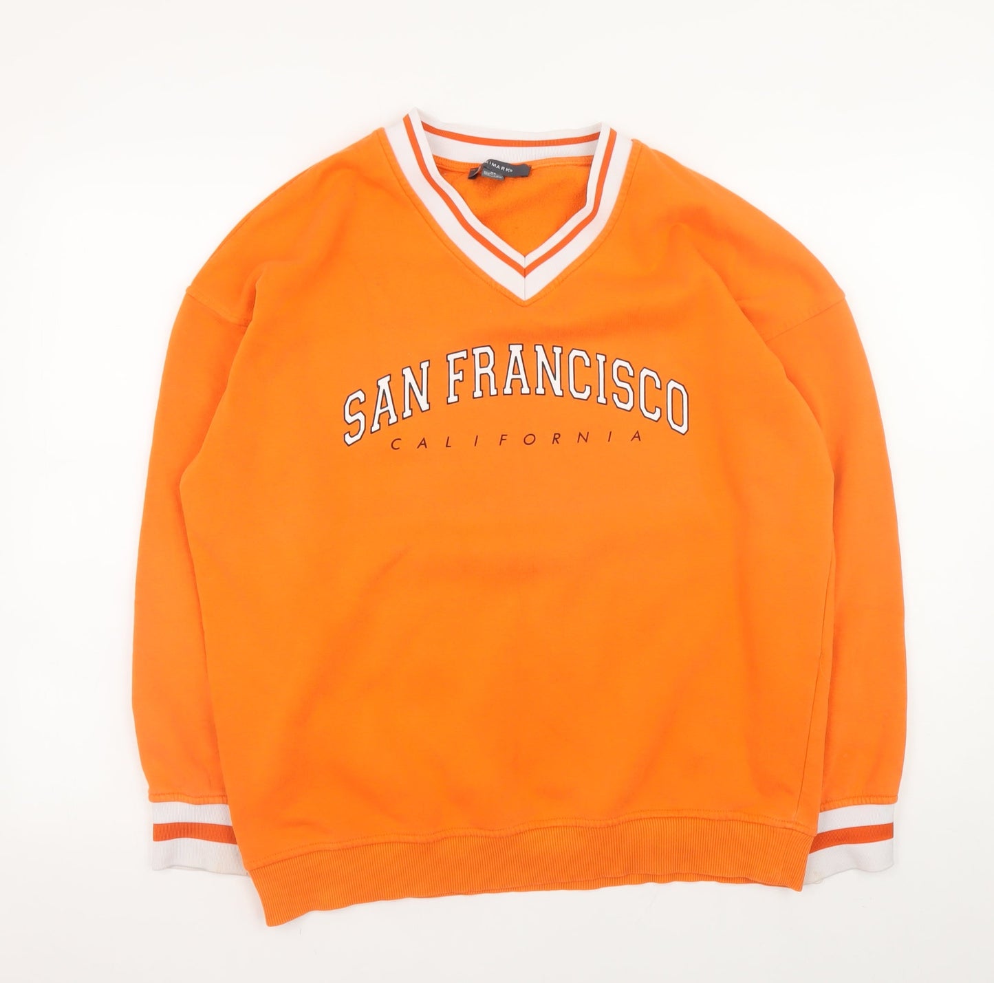 Mens UK Size XS Primark Orange Pullover Sweatshirt