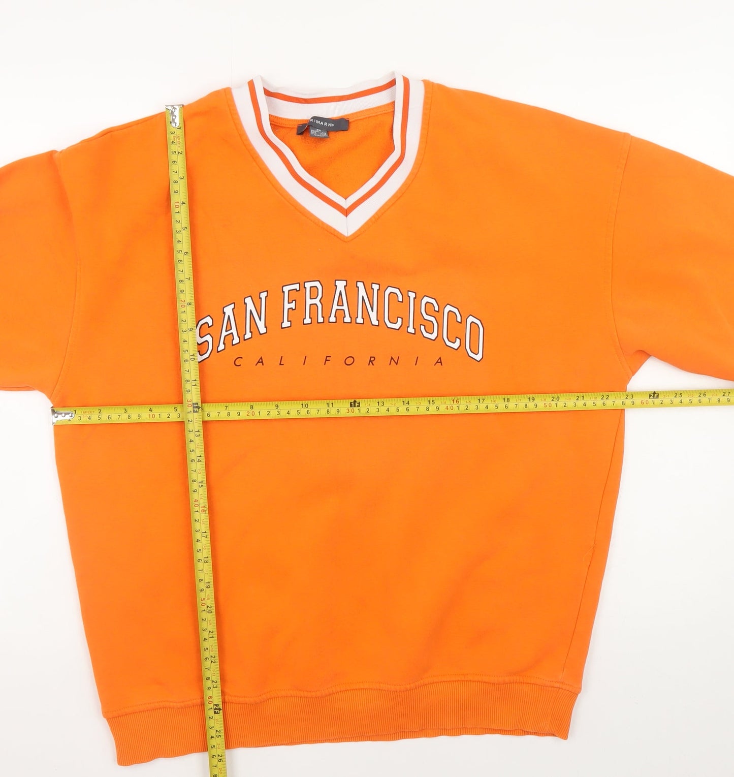 Mens UK Size XS Primark Orange Pullover Sweatshirt