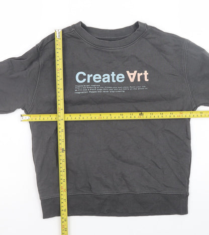 Zara Boys Grey 'Create Art' Graphic Pullover Sweatshirt - 9 Years