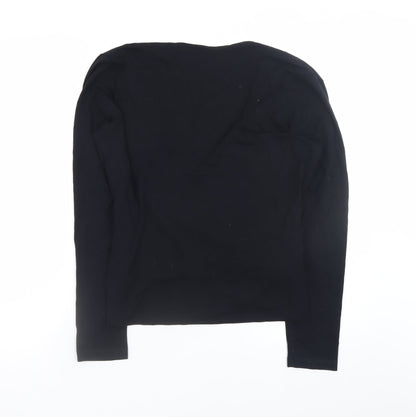 Marks and Spencer Womens Black Wrap Blouse Long Sleeve Size 16