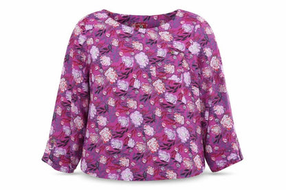 Mantaray Women’s Pink Floral Long Sleeve Viscose Blouse Size 18