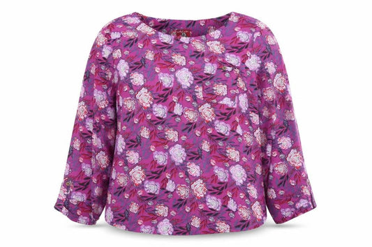Mantaray Women’s Pink Floral Long Sleeve Viscose Blouse Size 18