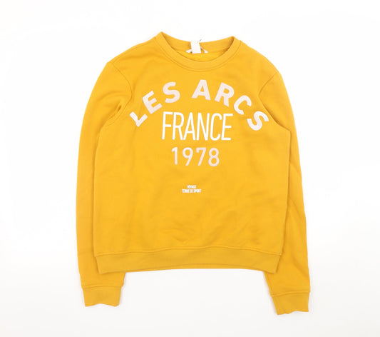 Womens UK Size S H&M Yellow Pullover Sweatshirt