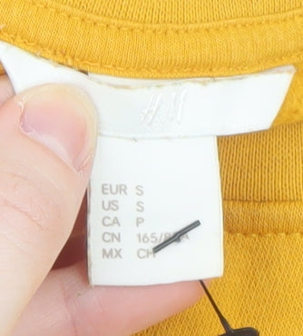 Womens UK Size S H&M Yellow Pullover Sweatshirt