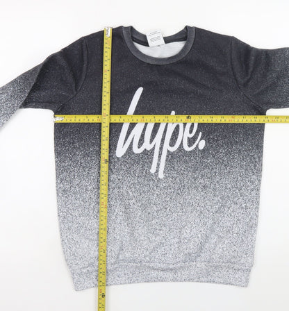 Hype Boys Black Gradient Logo Pullover Sweatshirt 11-12 Years