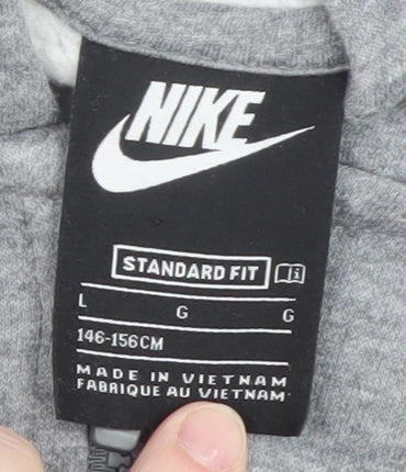 Boys UK Size 146 Nike Grey Full Zip Hoodie