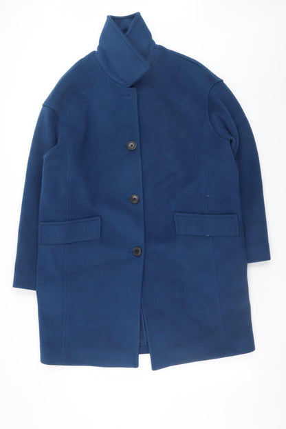 Womens UK Size 14 Marks and Spencer Blue Overcoat