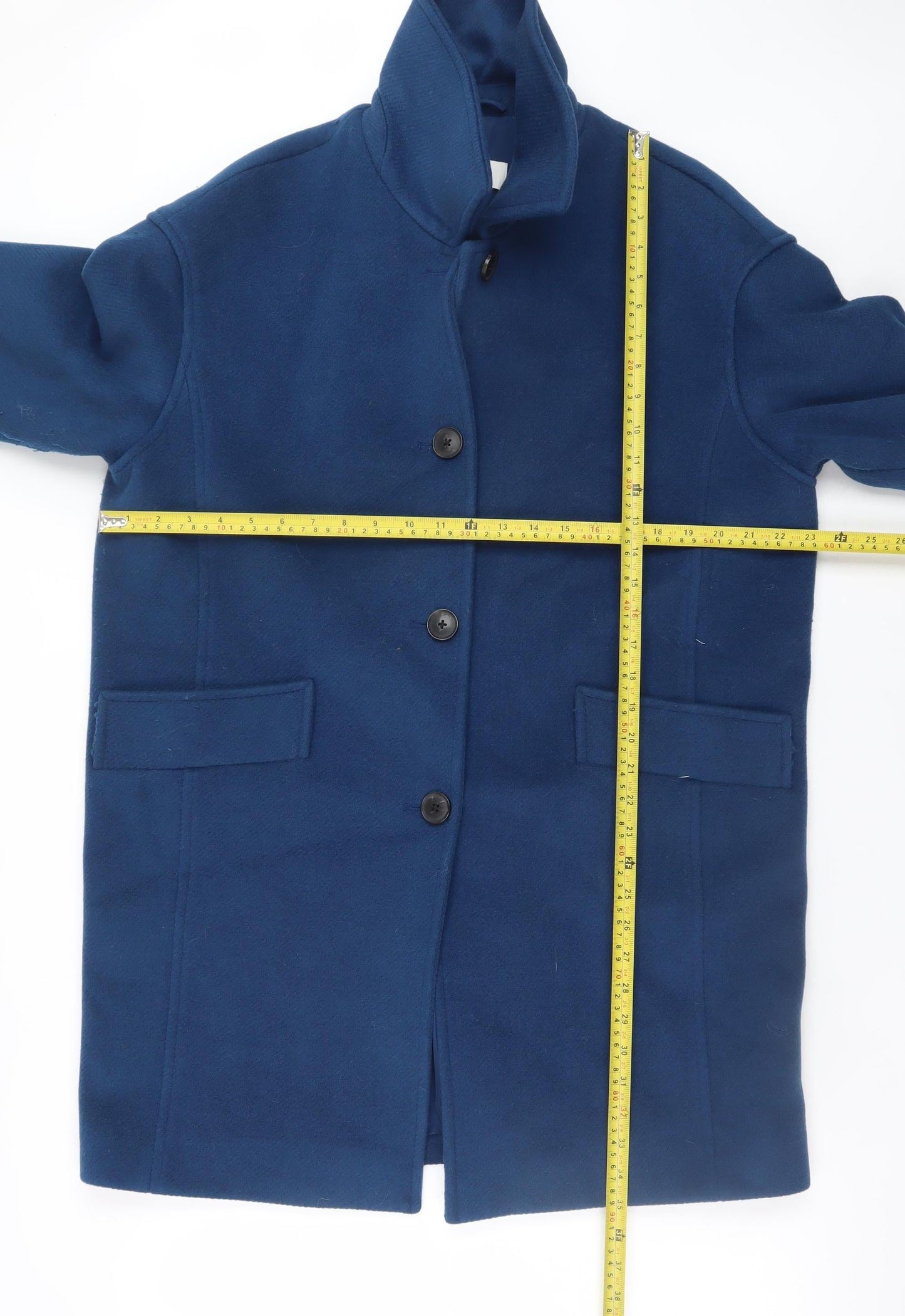 Womens UK Size 14 Marks and Spencer Blue Overcoat