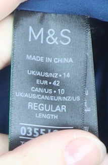Womens UK Size 14 Marks and Spencer Blue Overcoat