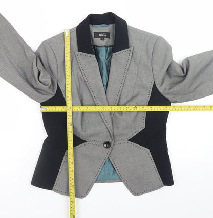 Marks and Spencer Womens Grey Size 10 Slim Fit Blazer Jacket
