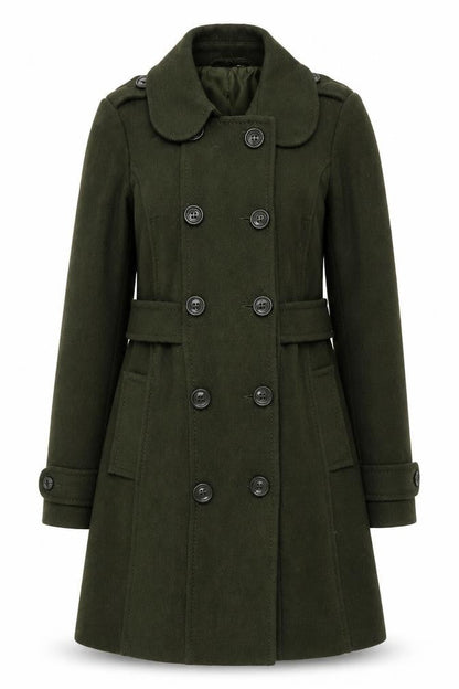 Womens UK Size 12 H&M Green Pea Coat