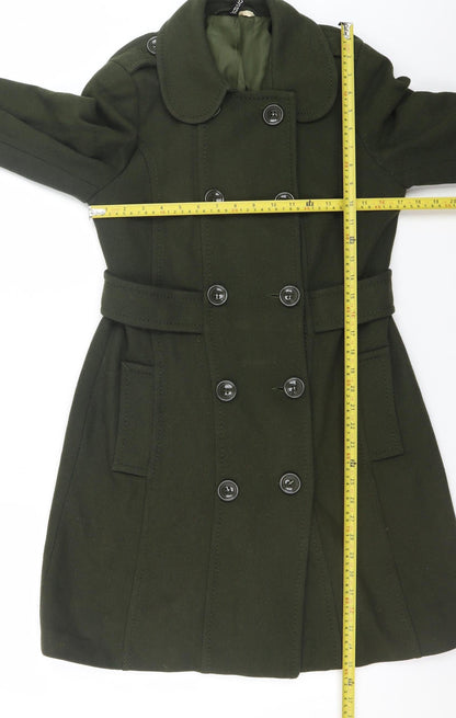Womens UK Size 12 H&M Green Pea Coat