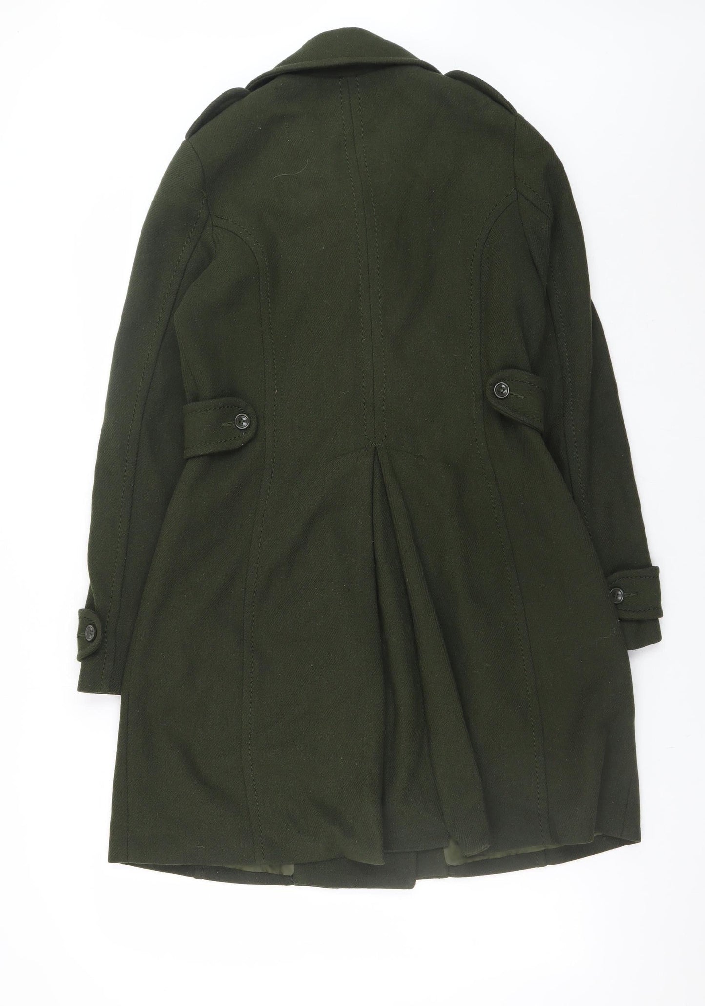 Womens UK Size 12 H&M Green Pea Coat