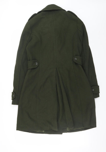 Womens UK Size 12 H&M Green Pea Coat