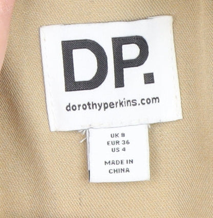 Dorothy Perkins Women Beige Blazer Size 8 Classic Lined Jacket