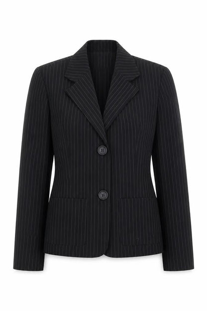 FRAME-WORK Women's Black Pinstripe Blazer Jacket UK 14