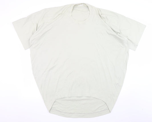 COS Men's Beige Cotton Relaxed Fit Crew Neck T-Shirt Size L